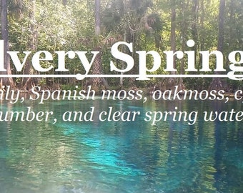Silvery Springs fragrance (Water lily, Spanish moss, oakmoss, cypress, cucumber, clear spring water)