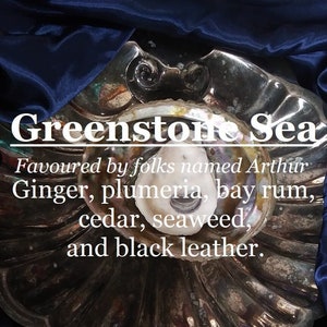 Greenstone Sea fragrance, favoured by folks named Arthur (plumeria, ginger, bay rum, cedar, seaweed, leather, ocean)