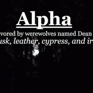 Alpha fragrance, favored by werewolves named Dean (musk, leather, cypress, iris) Made for use with his baby brother&#39;s scent(s)