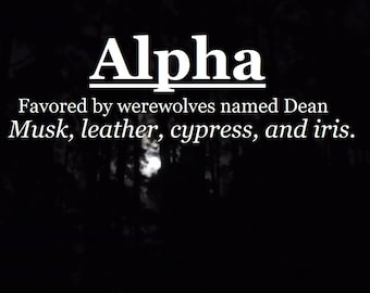 Alpha fragrance, favored by werewolves named Dean (musk, leather, cypress, iris) Made for use with his baby brother&#39;s scent(s)