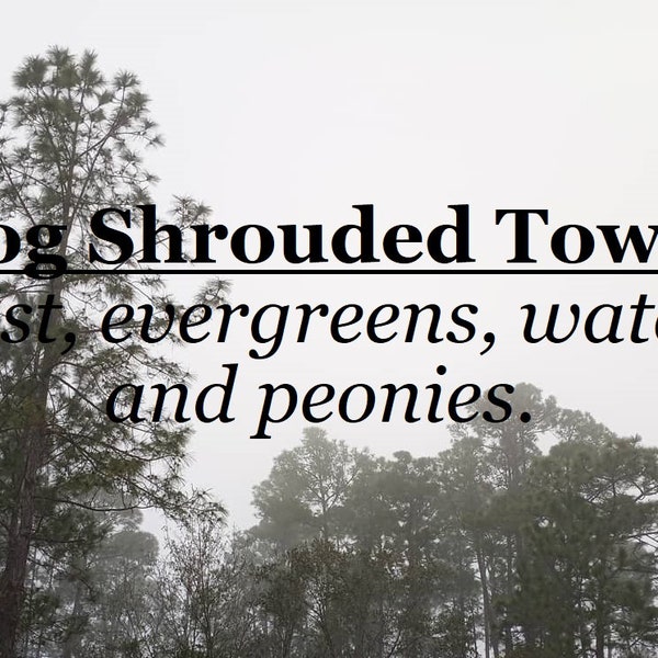 Fog Shrouded Town fragrance (mist, evergreens, water, peonies)