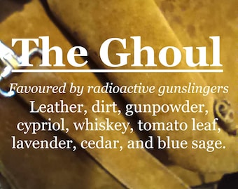 La fragancia Ghoul, la preferida por los pistoleros radiactivos (cuero, tierra, pólvora, cipriol, whisky, hoja de tomate, lavanda, cedro, salvia).