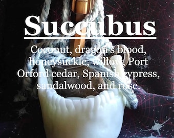 Succubus fragrance (Coconut, dragon's blood, willow, honeysuckle, Spanish cypress, Port Orford cedar, sandalwood, rose)