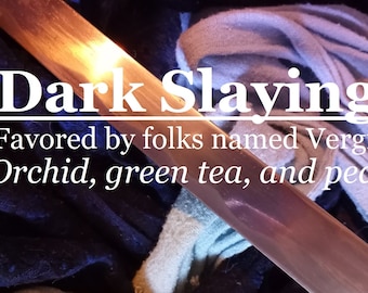 Dark Slaying fragrance, favored by people named Vergil (orchid, green tea, pear)