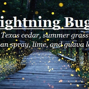 Lightning Bugs fragrance (Texas cedar, summer grass, ocean spray, lime, guava leaf)