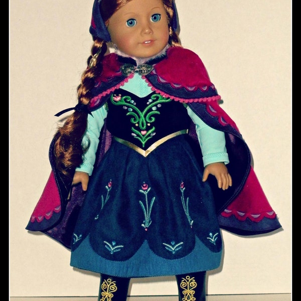 Doll Clothes , Frozen Anna Costume for 18" Dolls