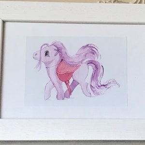 Pink Pony Watercolour Framed Print a sweet Childs Nursery decor gift