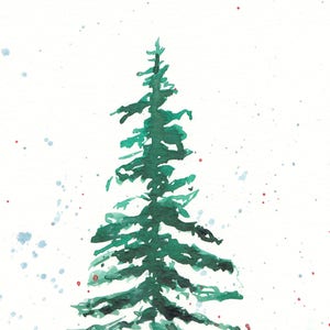 Cartes de Noël aquarelles festives avec sapin