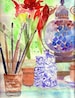 Amaryllis Handmade Watercolour Cards 