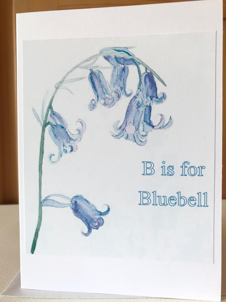 Personalised Handmade Watercolour Bluebell Card image 1