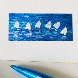 Cartes d'art faites main de voilier