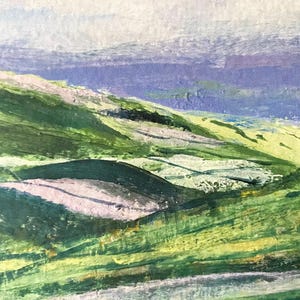 Yorkshire - Hills and Dales Art, una hermosa tarjeta grande para ocasiones especiales hecha a mano, tamaño 7x5 pulgadas