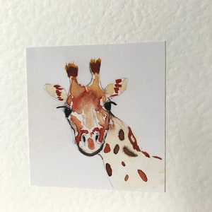 Giraffe Handmade Watercolour Childrens Cards image 3