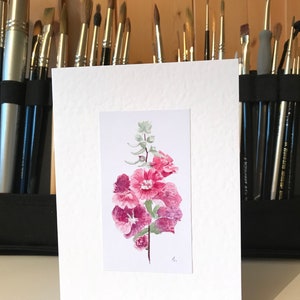 Mixed Card Set of 4 Pink Floral Watercolour Greeting Cards image 3