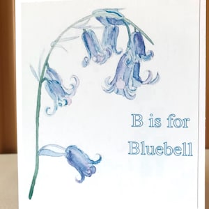 Bluebell - une jolie carte aquarelle personnalisée faite main - si féminine pour vos personnes préférées qui aiment les fleurs
