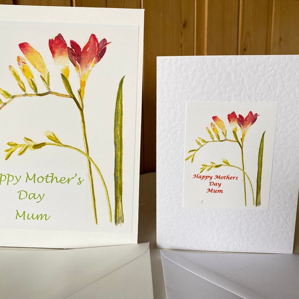 NEW Mothers Day Card a glorious Freesia flower to delight Mum