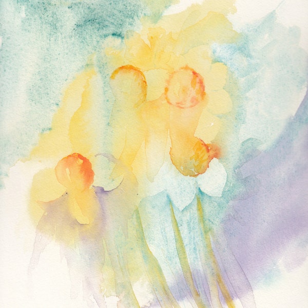 Handmade Daffodil Watercolour Cards perfect for Easter and Mothers Day