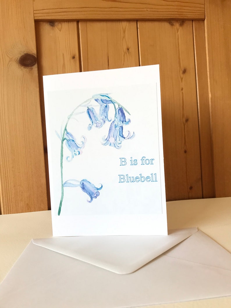 Personalised Handmade Watercolour Bluebell Card image 4