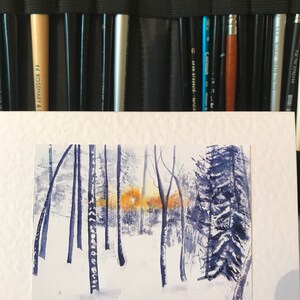 Handmade Watercolour Nordic Forest Christmas Cards a Set of 4 image 10