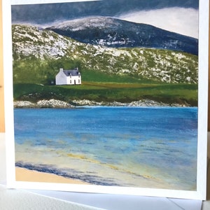 Isla de Harris, una gran tarjeta artística hecha a mano de 6 x 6