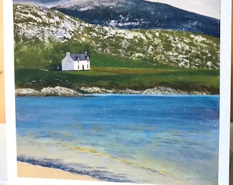 Isle of Harris a large 6x6 Handmade Art Card