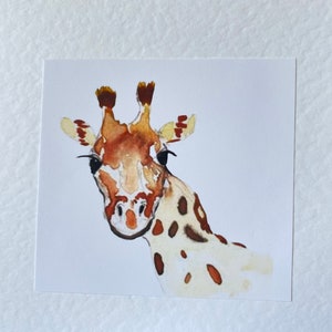 Giraffe Handmade Watercolour Childrens Cards image 6
