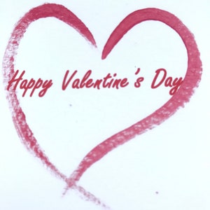 Red Valentine Heart Card for your Rock - een handgemaakte kaart met aquarelprint
