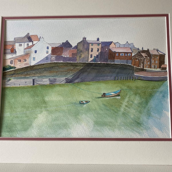 Original Watercolour of Staithes a quaint Yorkshire Fishing Village