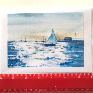 Handmade Watercolour Shimmering Sea Card image 8