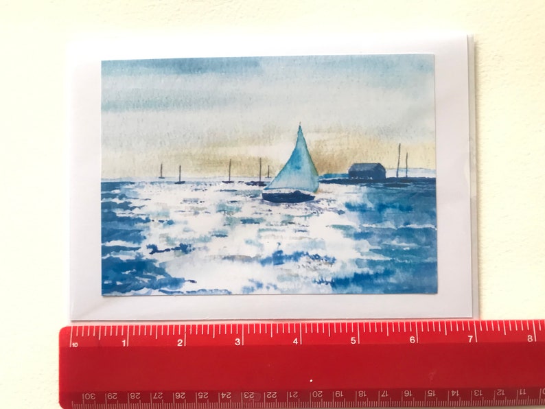 Handmade Watercolour Shimmering Sea Card image 8