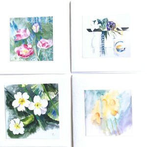 Mooie bloemenwenskaarten - een cadeaubon - handgemaakt