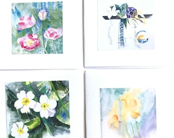 A Handmade Watercolour Bundle of Pretty Flower Greeting Cards