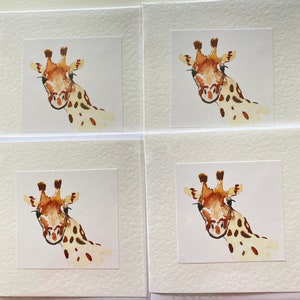 Giraffe Handmade Watercolour Childrens Cards image 9