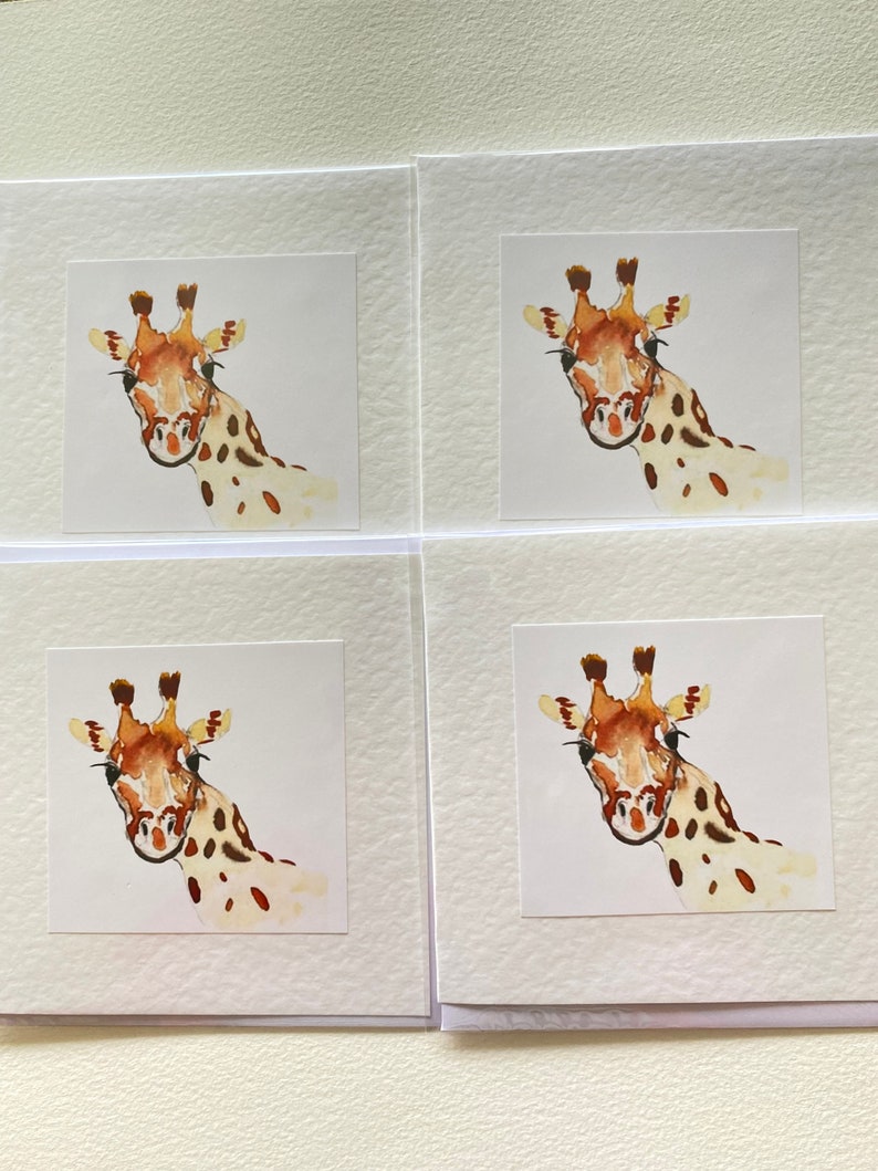 Giraffe Handmade Watercolour Childrens Cards image 9