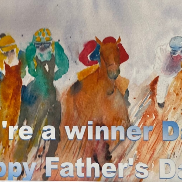 Handmade Watercolour Fathers Day personalised card  6 x 4 or 7 x 5