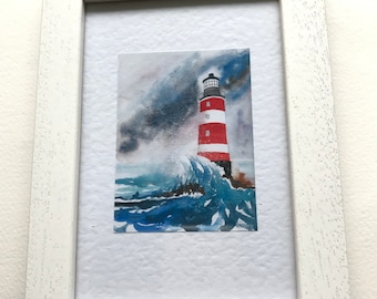 Watercolour Lighthouse Framed Print Fathers Day Gift