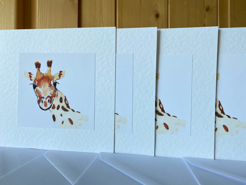 Giraffe Handmade Watercolour Childrens Cards image 8