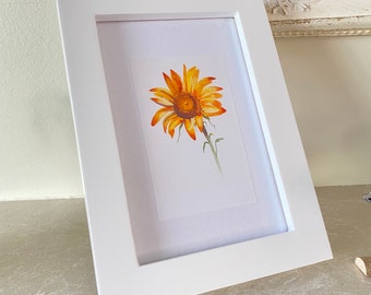 Sunflower Watercolour Framed Print