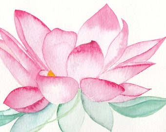 Lotus Flower Handmade Watercolour Notecards a Stationery Gift to lift someone’s spirits