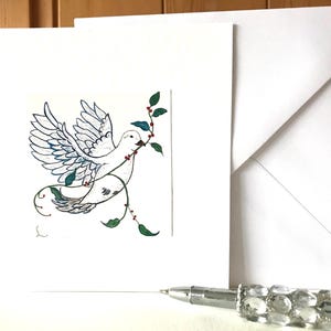 Dove of Peace Handmade Watercolour Christmas Holiday Cards