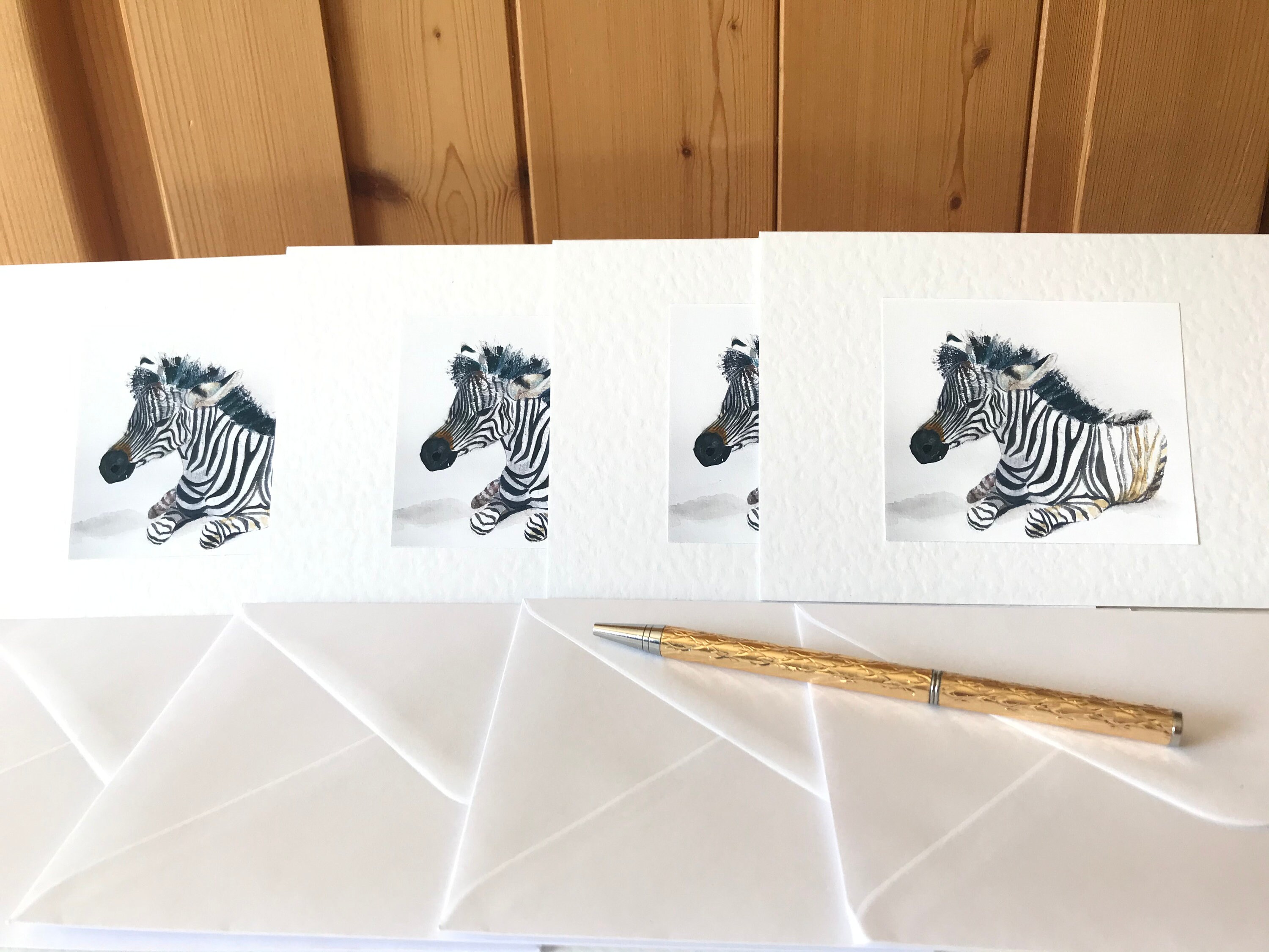 Buy Handmade Watercolour Zebra Cards Online in India - Etsy