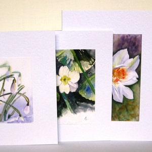 Handmade Watercolor Spring Flower Cards, small gift idea image 1