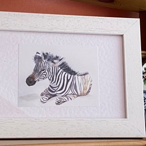 Zebra Handmade Watercolour Greeting Card, measures 7 x 5 inches, perfect for a Special Birthday image 8