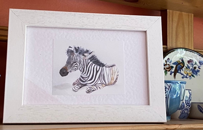 Zebra Handmade Watercolour Greeting Card, measures 7 x 5 inches, perfect for a Special Birthday image 8