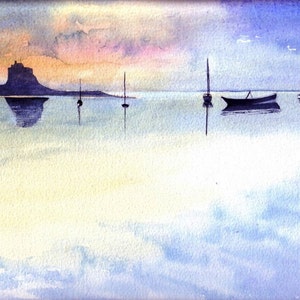 Lindisfarne, Holy Island - une jolie carte d'anniversaire pour un amoureux du patrimoine anglais