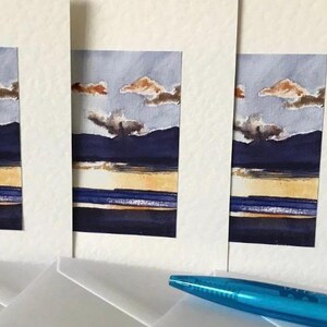 Sunset over the Sea - Surfer Birthday Card - Watercolour Handmade Greeting Cards Bild 19