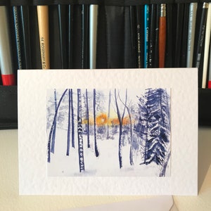 Handmade Watercolour Nordic Forest Christmas Cards a Set of 4 image 9