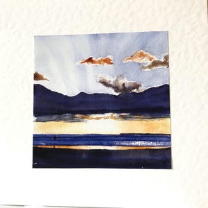 Sunset over the Sea - Surfer Birthday Card - Watercolour Handmade Greeting Cards Bild 5