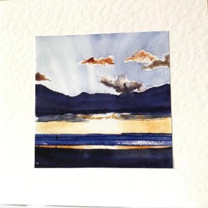 Sunset over the Sea - Surfer Birthday Card - Watercolour Handmade Greeting Cards Bild 14
