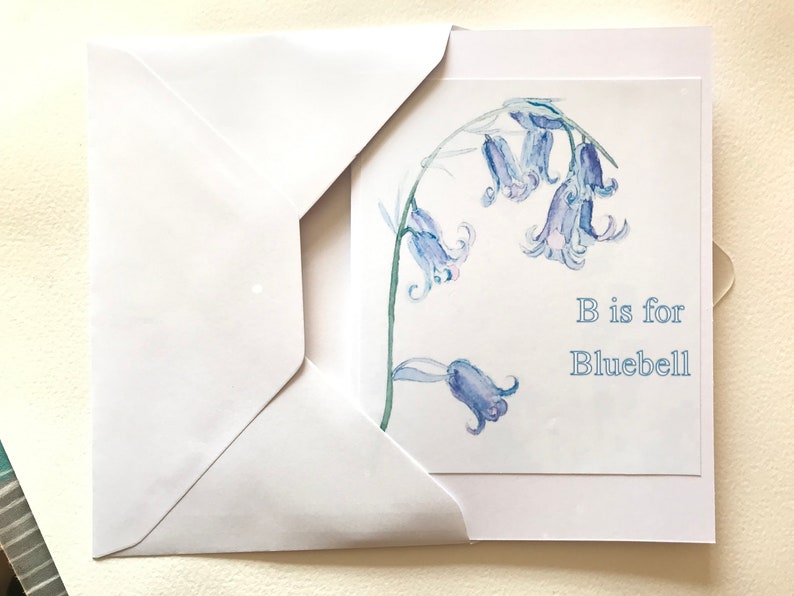 Personalised Handmade Watercolour Bluebell Card image 3